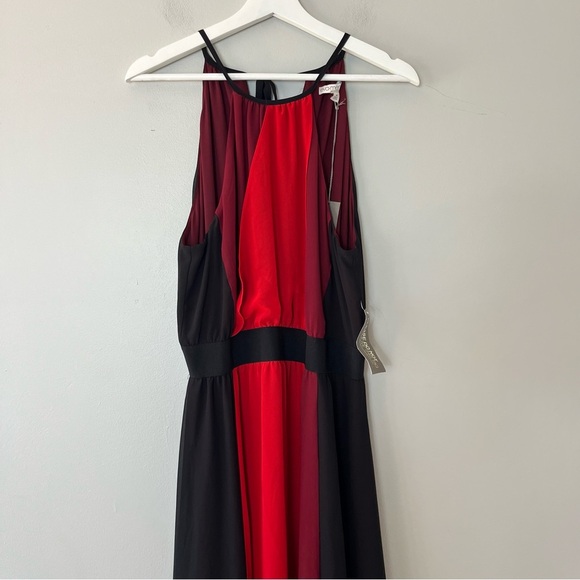 NWT New York and Company Eva Mendez Halter Maxi Formal Dress with Slit Medium - Picture 3 of 12